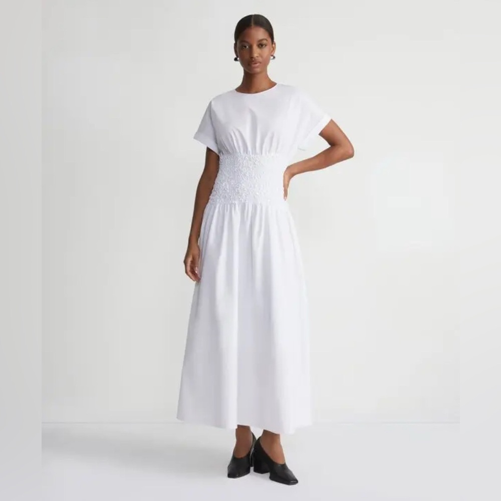 Lafayette 148 New York White Midi Dress